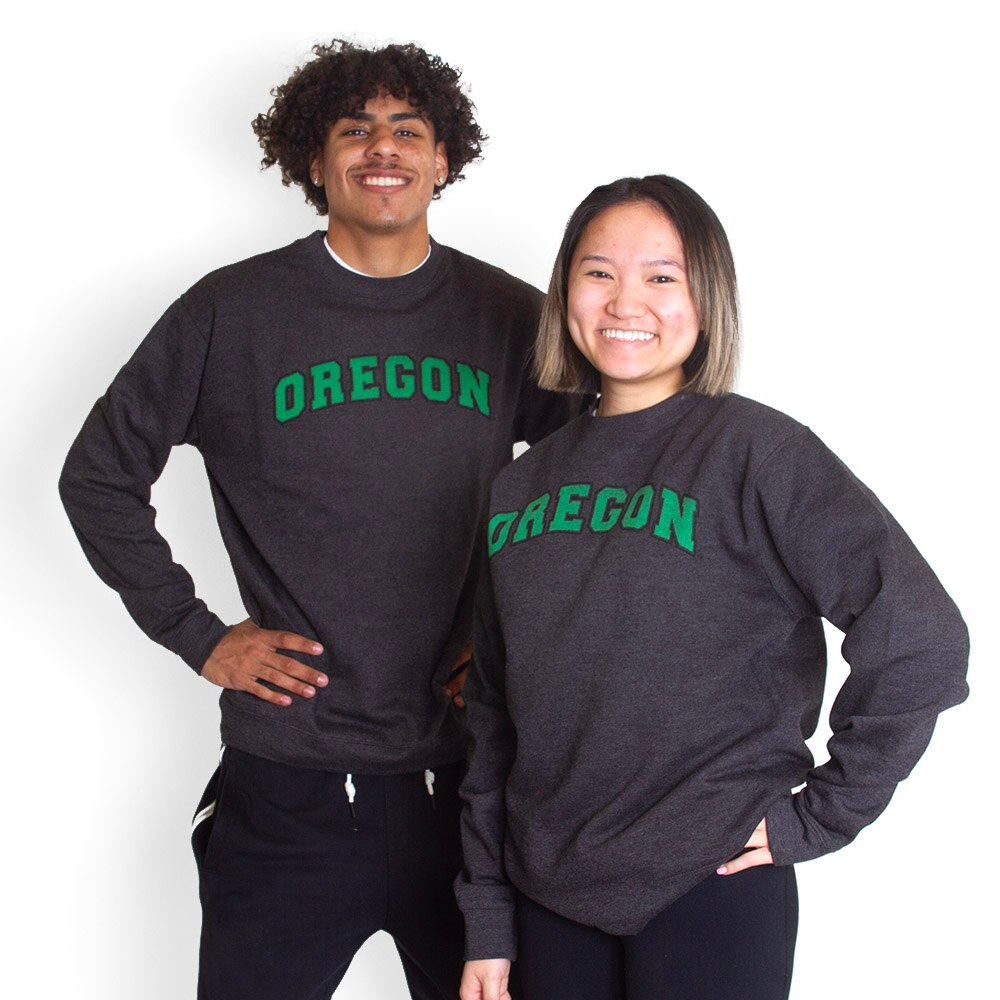 Arched Oregon, McKenzie SewOn, Grey, Pullover, Men, Unisex, Water Base, Crew, Sweatshirt, 649440